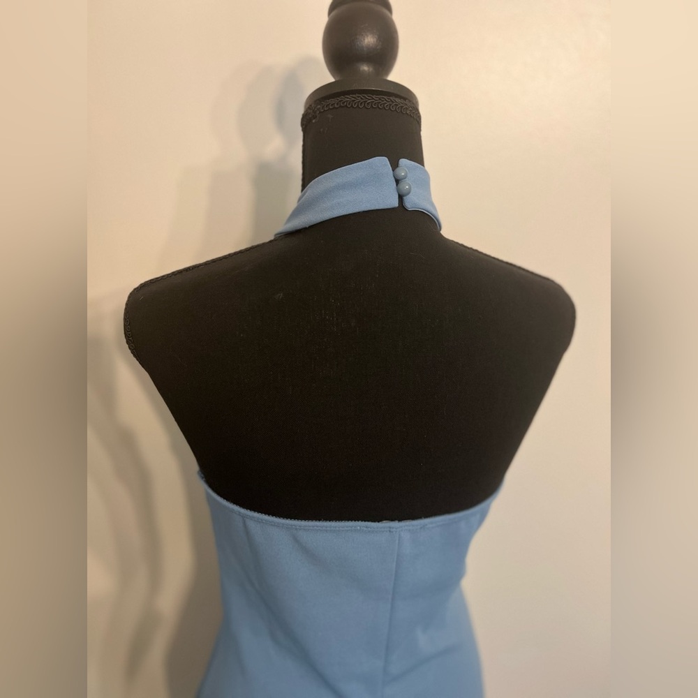 Charlotte Russe Blue Halter Dress Size M - Picture 7 of 11